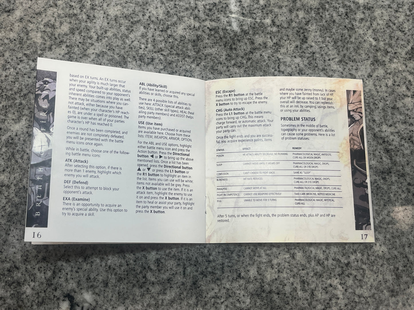 Breath of Fire 3 PS1 Custom Manual