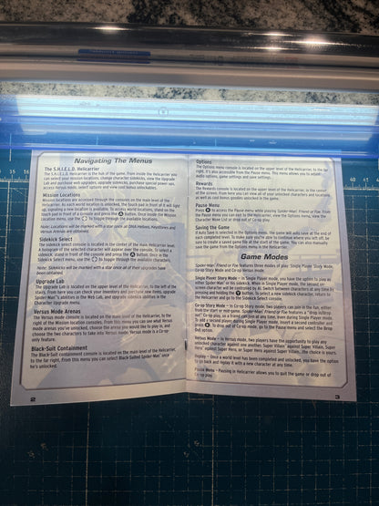 Spider Man Friend or Foe Xbox 360 Custom Manual
