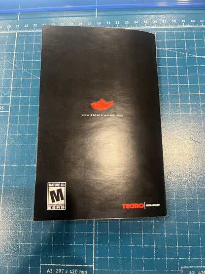 Fatal Frame 2 Crimson Butterfly Xbox Custom Manual
