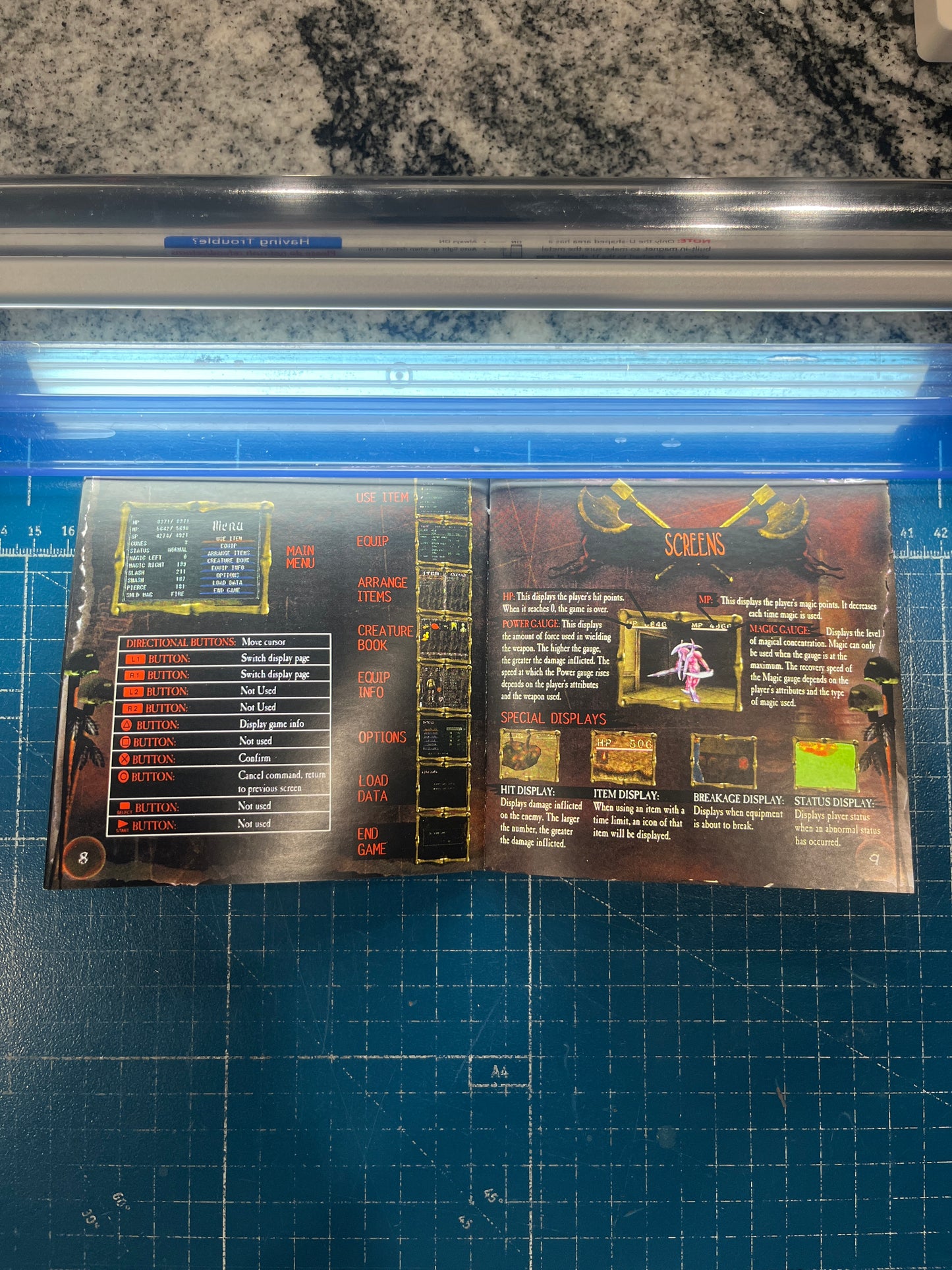 Shadow Tower PS1 Custom Manual