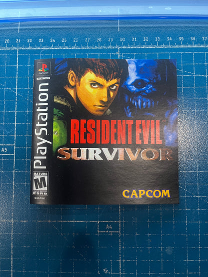 Resident Evil Survivor PS1 Custom Manual