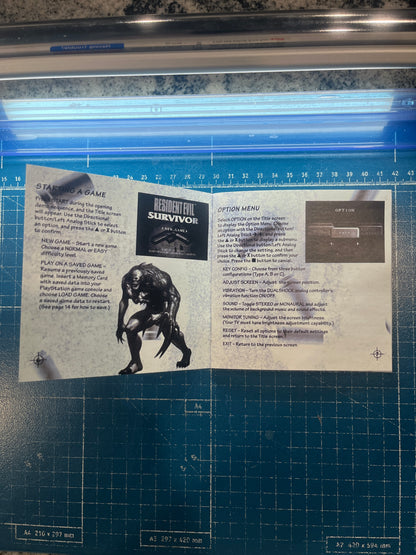 Resident Evil Survivor PS1 Custom Manual