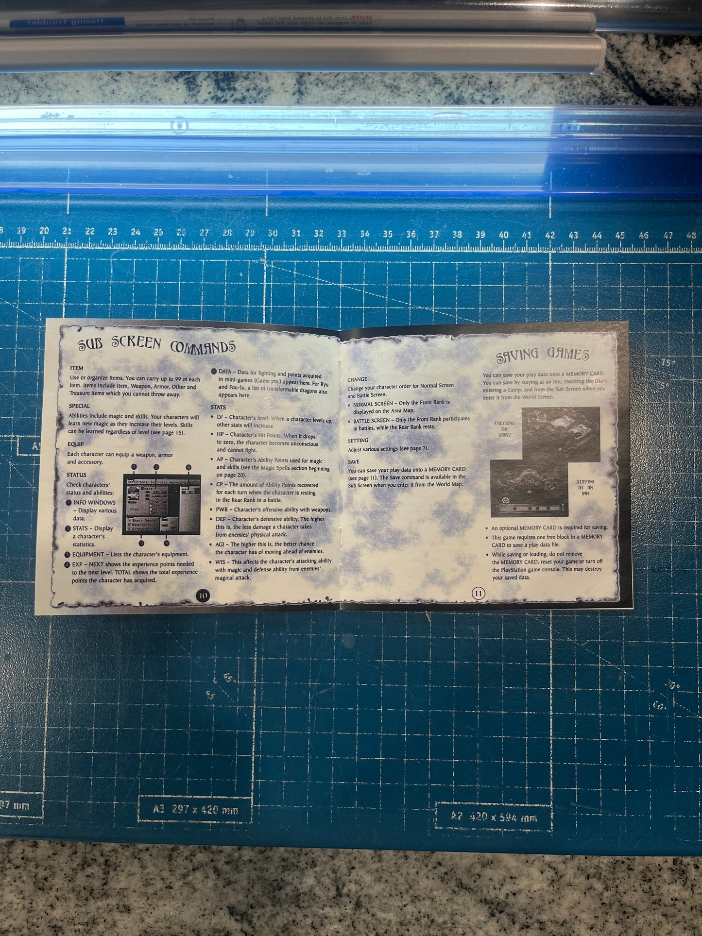 Breath of Fire 4 PS1 Custom Manual
