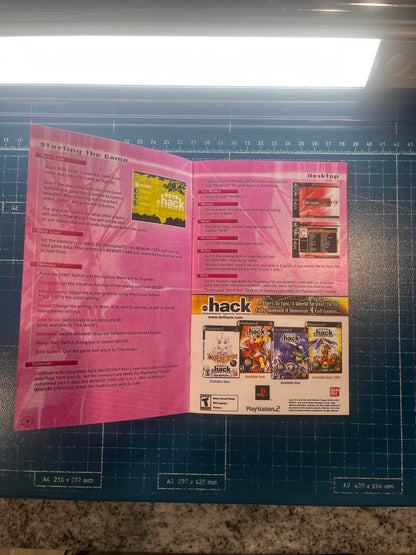 Dot Hack Part 3 Outbreak PS2 Custom Manual