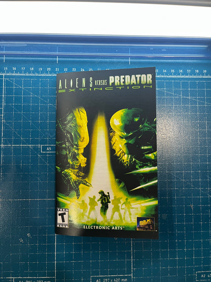 Alien vs Predator Extintion PS2 Custom Manual