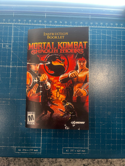 Mortal Kombat Shaolin Monks PS2 Custom Manual
