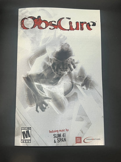 Obscure Cover Art + Manual + PS2 Style Case