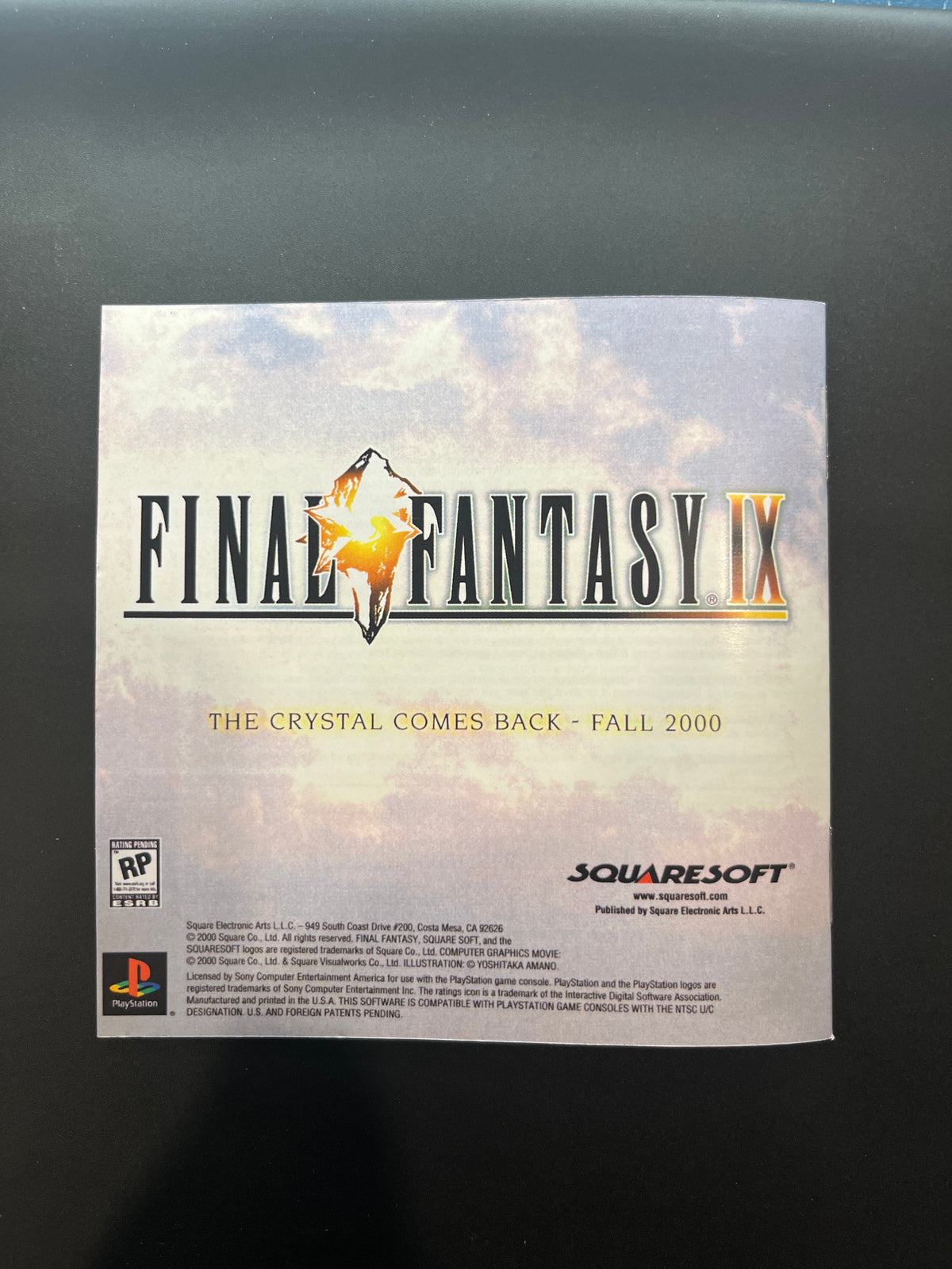 Parasite Eve 2 PS1 Manual