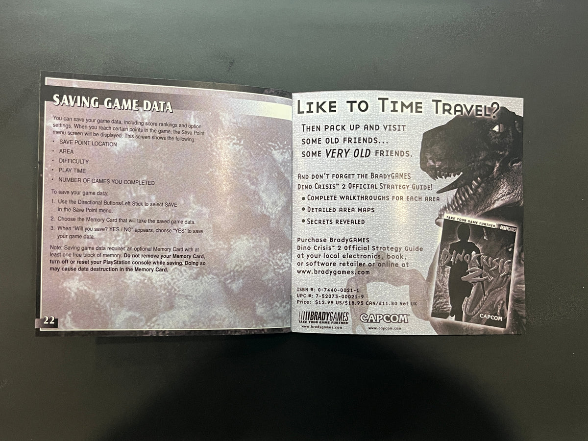 Dino Crisis 2 PS1 Manual