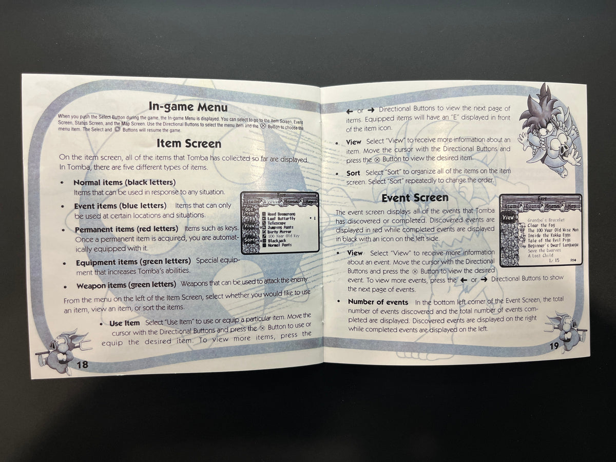 Tomba PS1 Manual