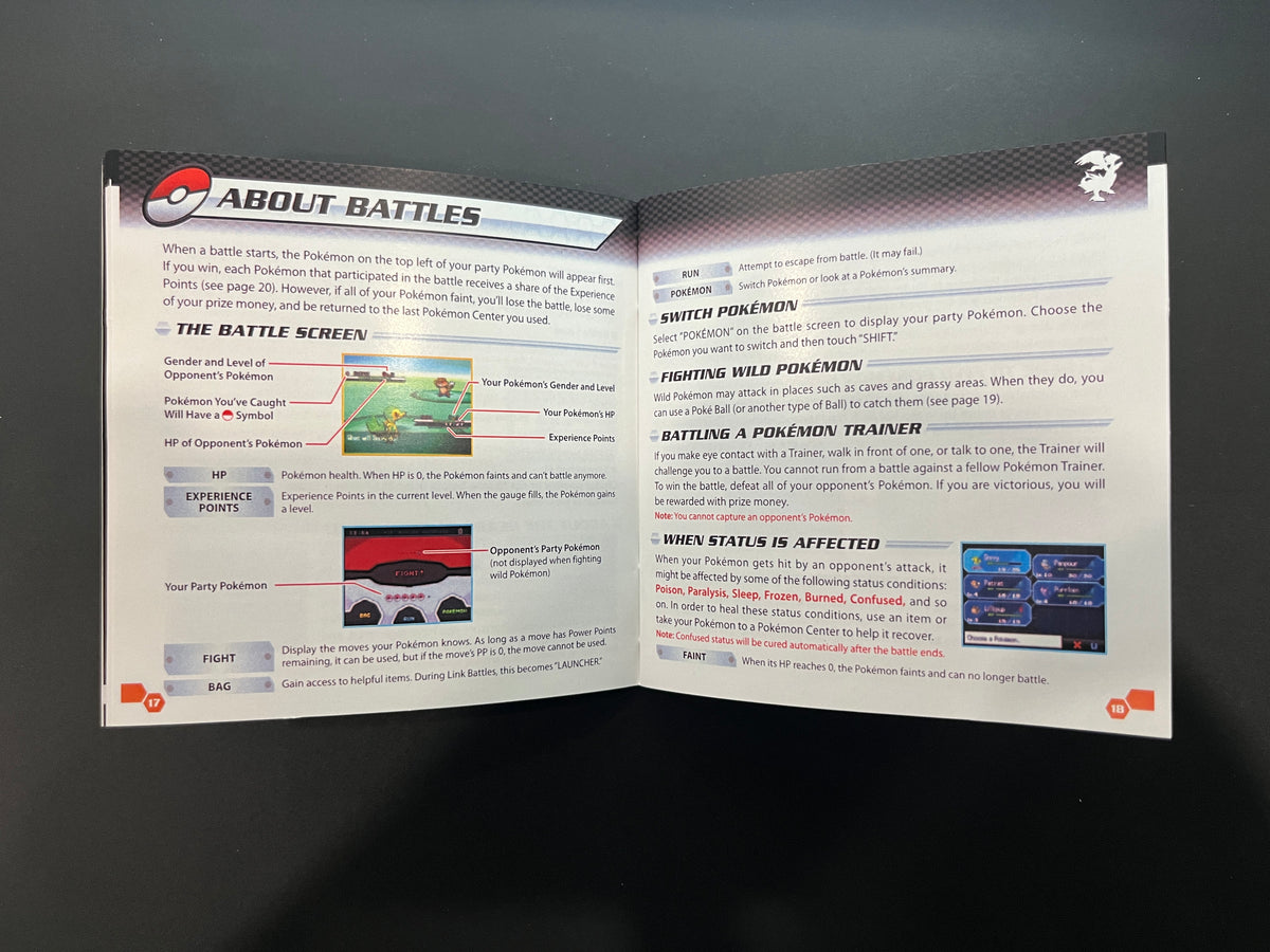 Pokémon Black Nintendo DS manual