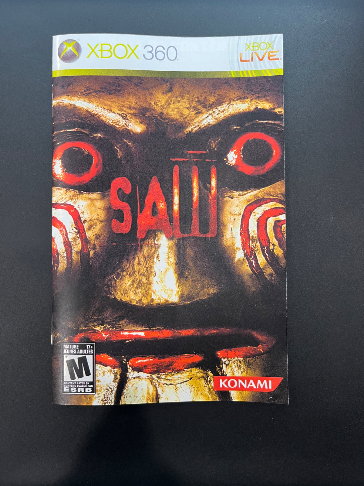 Saw 1 Xbox 360 Manual