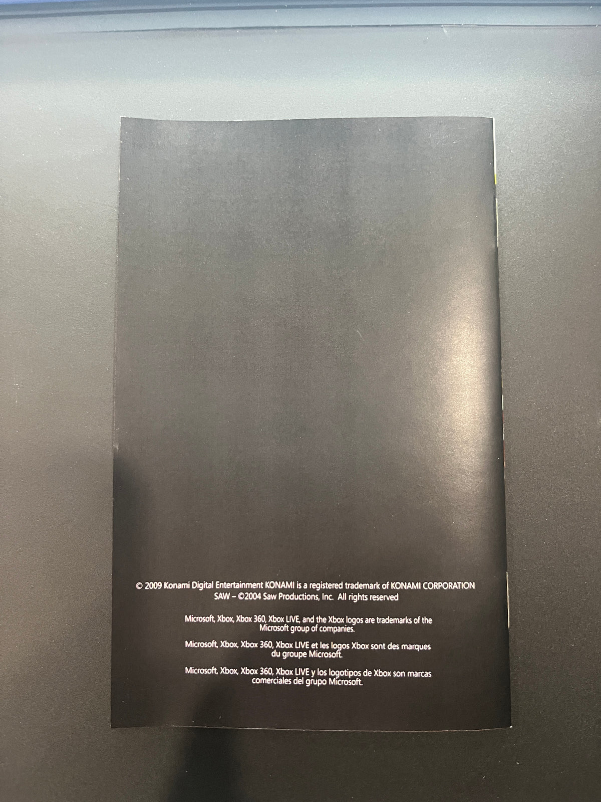 Saw 1 Xbox 360 Manual