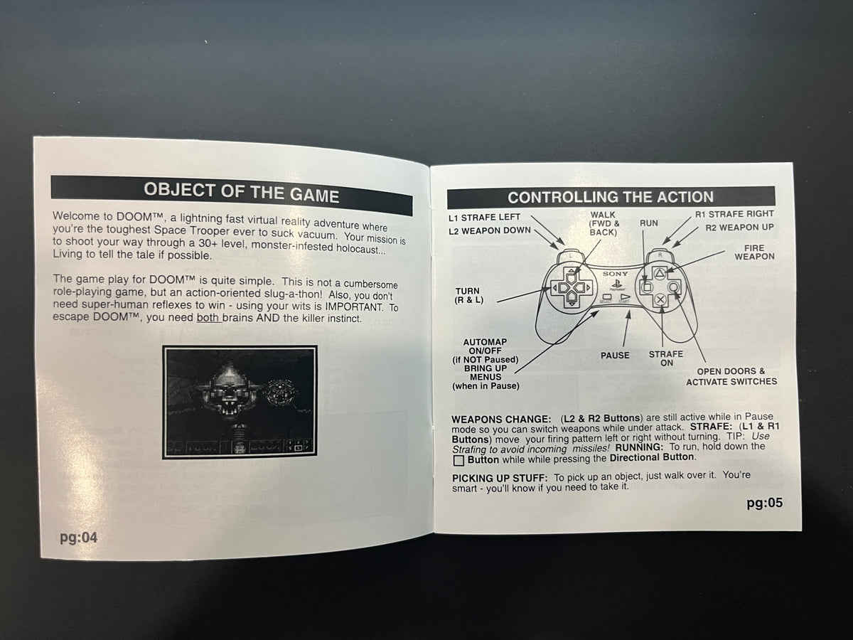 Doom Black Label Jewel Case version PS1 Manual