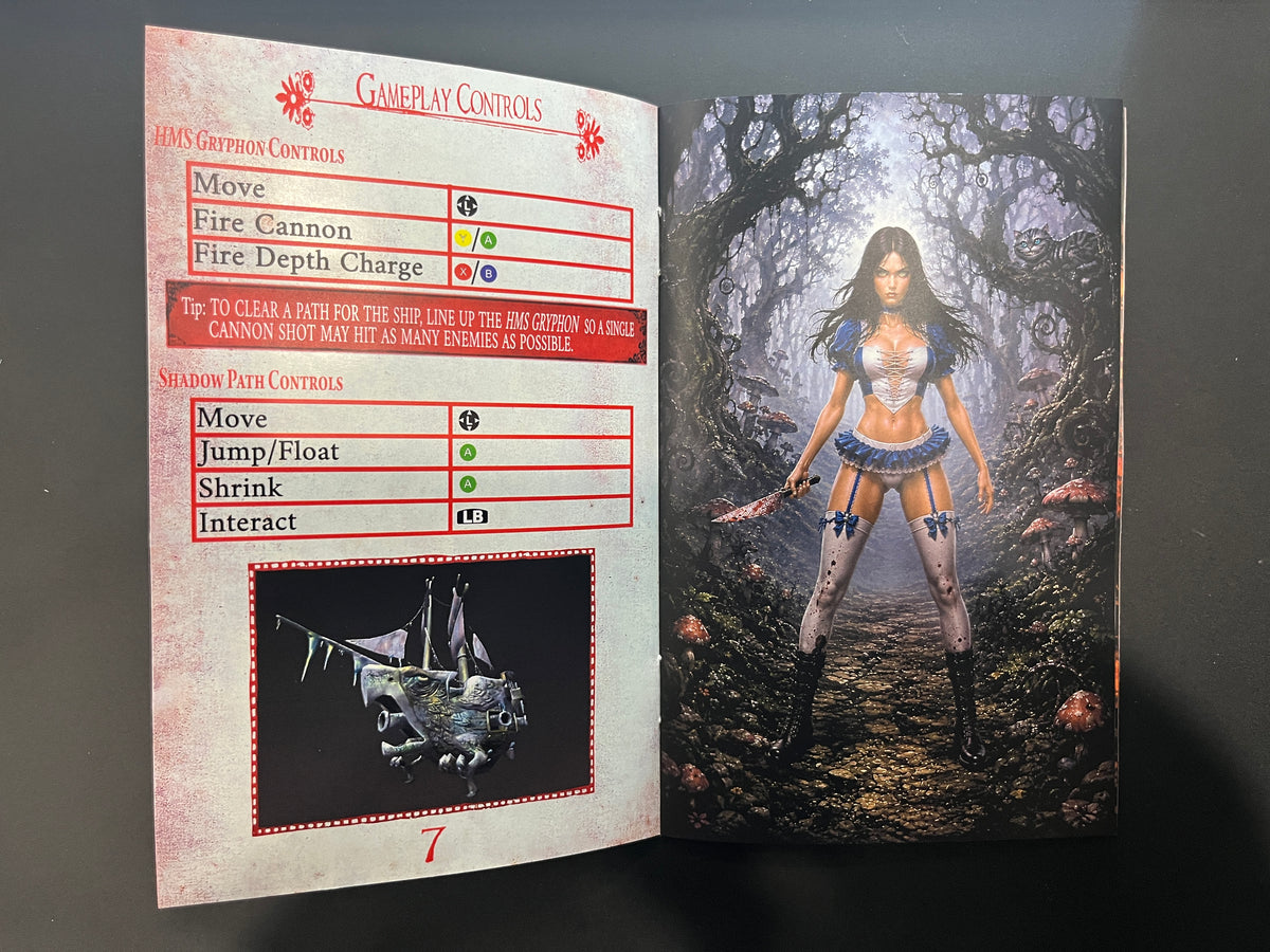 Alice Madness Returns Zenescope Xbox 360 Custom Manual