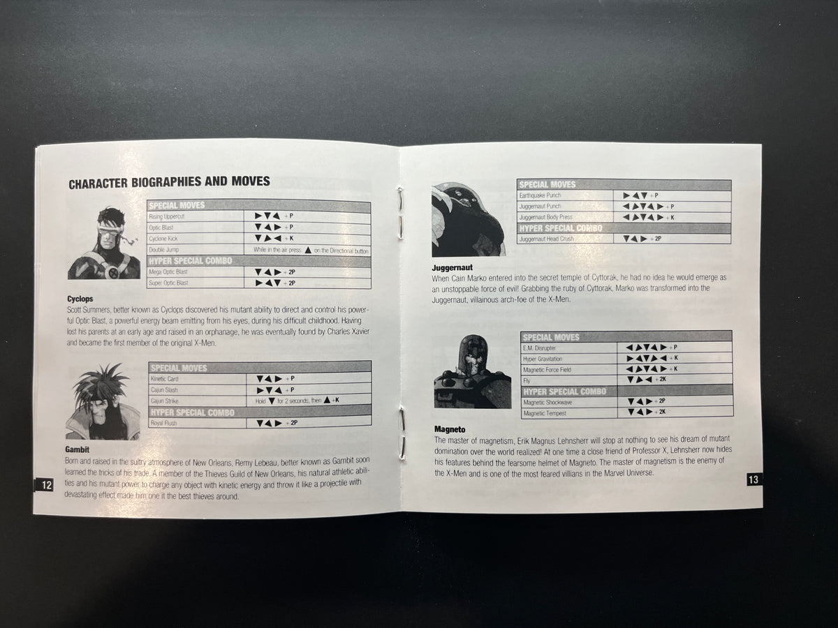 X-men vs Street Fighter PS1 Manual