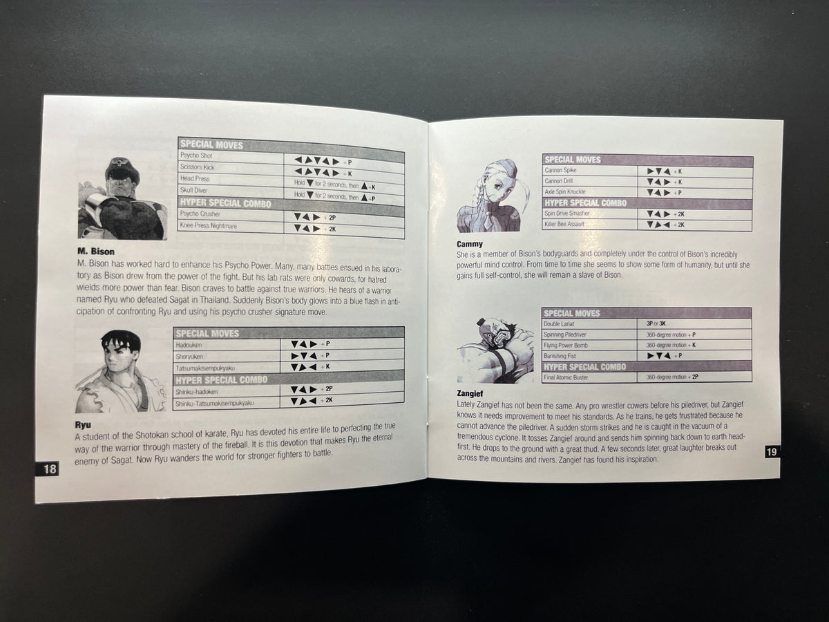 X-men vs Street Fighter PS1 Manual