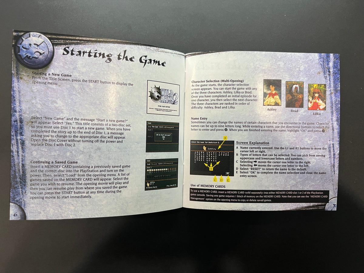 Wild Arms 2 PS1 Manual