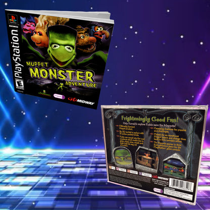 Muppet Monster Adventure PS1 Replacement Manual + Back Cover Insert + Case