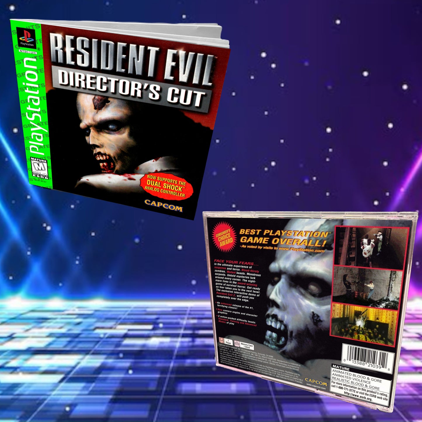 Resident Evil Director's Cut Greatest Hits PS1 Replacement Manual + Back Cover Insert + Case