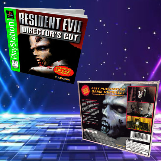 Resident Evil Director's Cut Greatest Hits PS1 Replacement Manual + Back Cover Insert + Case
