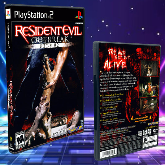 Resident Evil Outbreak File #2 PS2 Custom Cover art