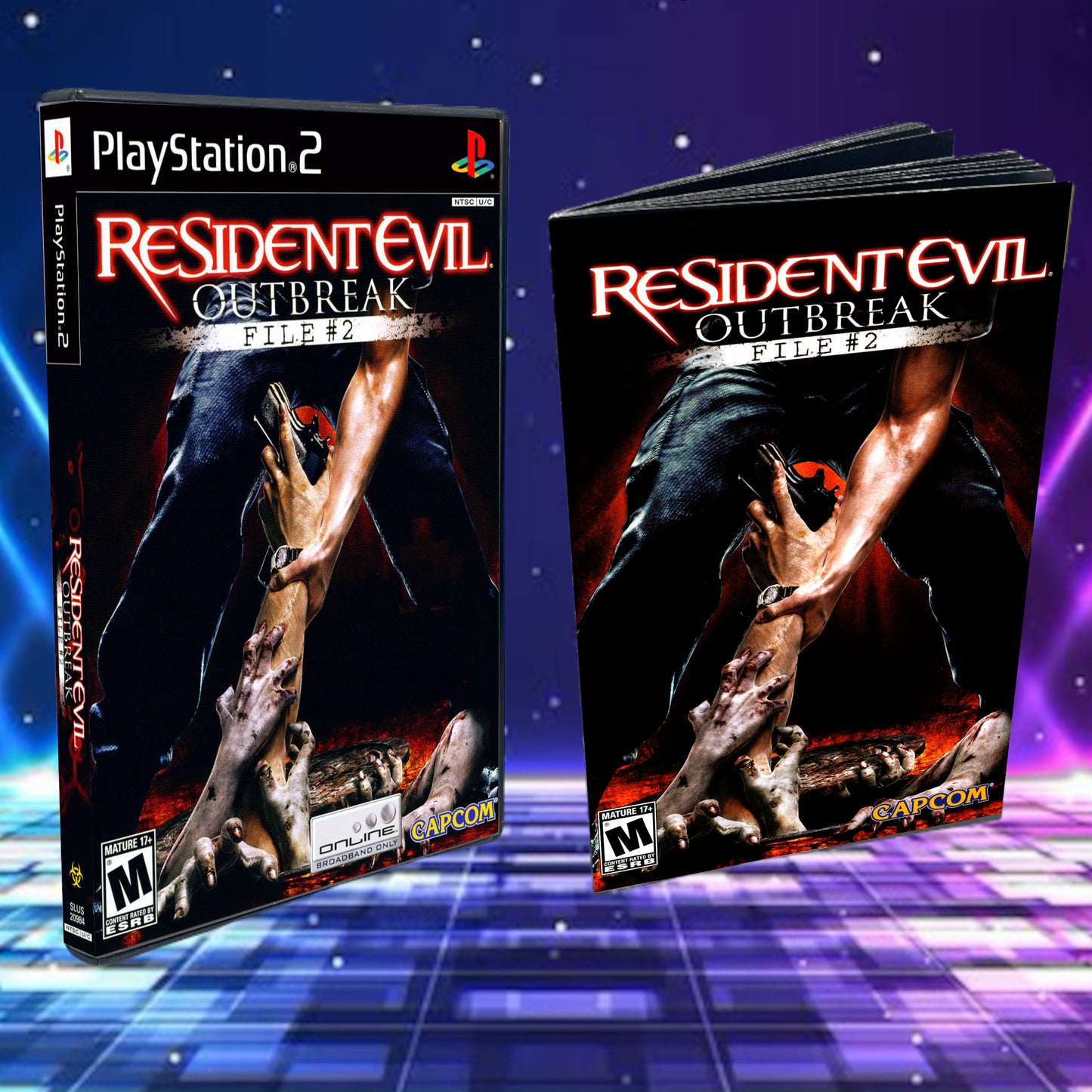 Resident Evil Outbreak File #2 Cover Art + Manual + PS2 Style Case