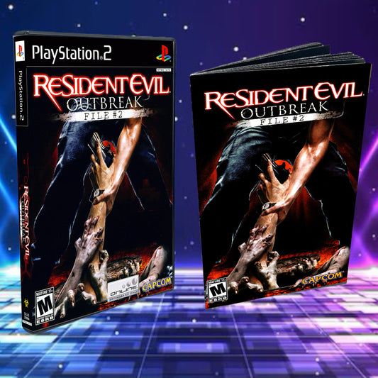 Resident Evil Outbreak File #2 Cover Art + Manual + PS2 Style Case