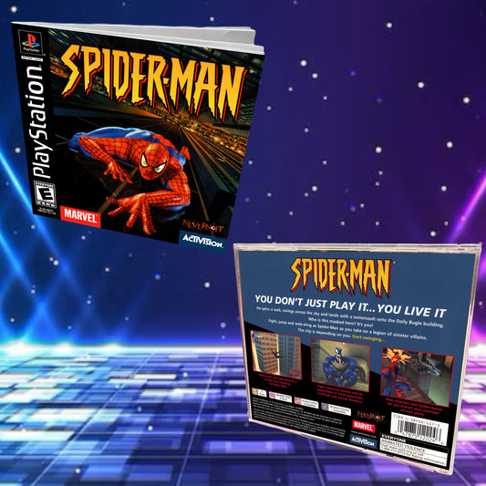 Spider-Man PS1 Replacement Manual + Back Cover Insert + Case