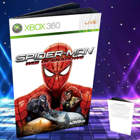 Spider Man Web of Shadows Xbox 360 Custom Manual