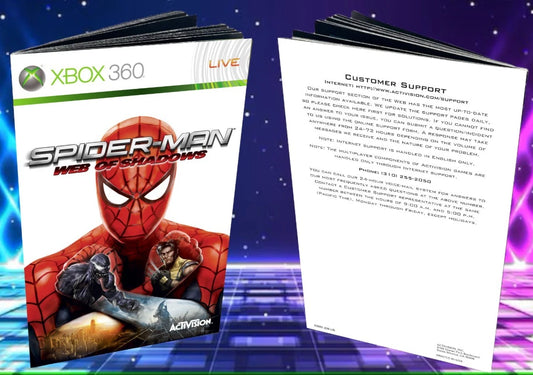 Spider Man Web of Shadows Xbox 360 Custom Manual