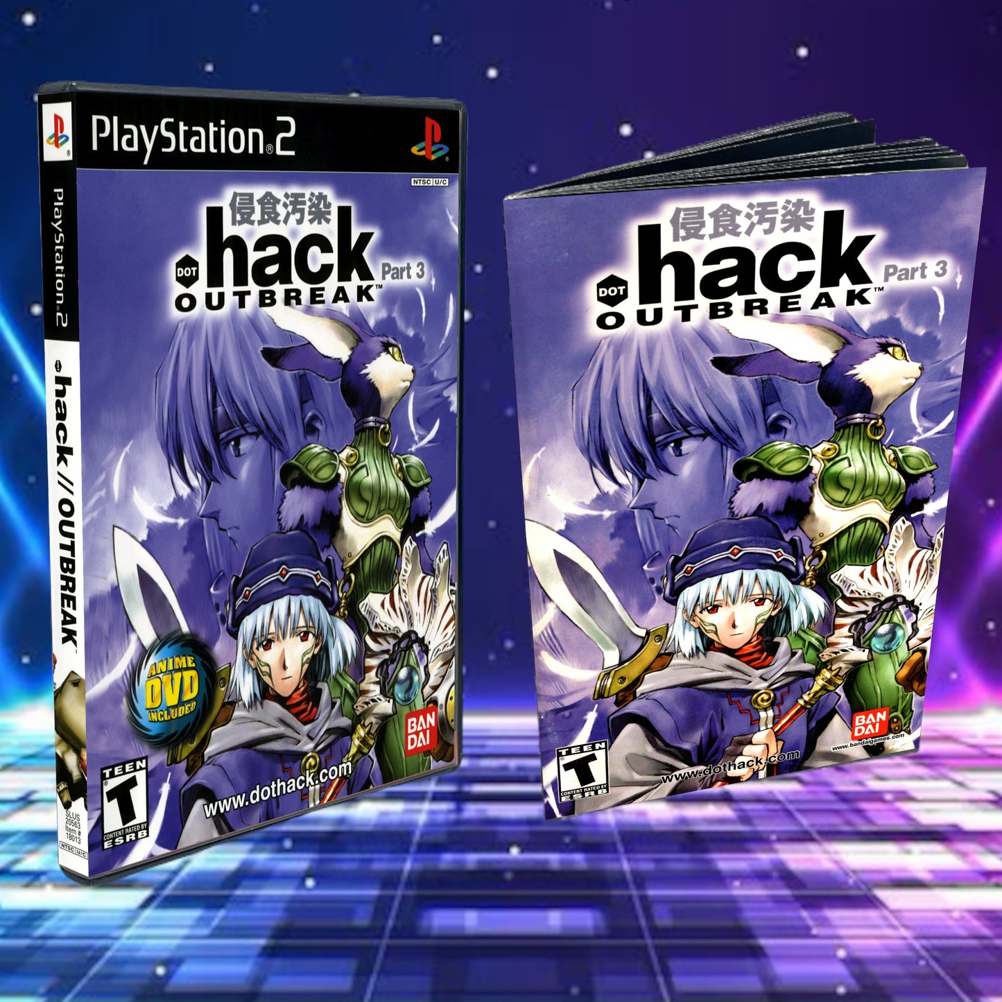 Dot Hack Part 3 Outbreak Cover Art + Manual + PS2 Style Case