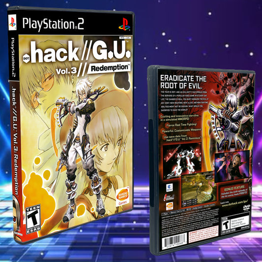 Dot Hack G.U. Vol 3 Redemption PS2 Custom Cover art