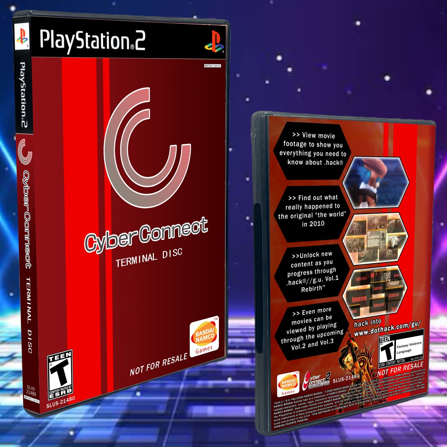 Dot Hack Cyber Connect Terminal Disc PS2 Custom Cover art