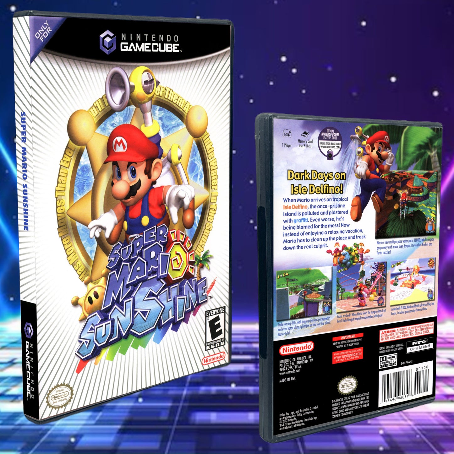 Super Mario Sunshine GameCube Custom Cover Art