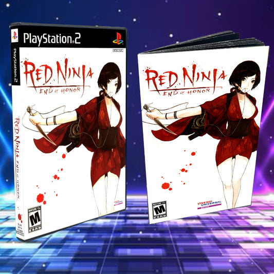 Red Ninja End of Honor Cover Art + Manual + PS2 Style Case