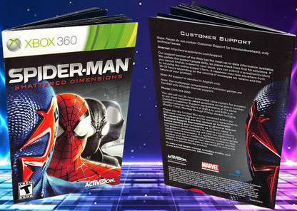 Spider Man Shattered Dimensions Xbox 360 Custom Manual