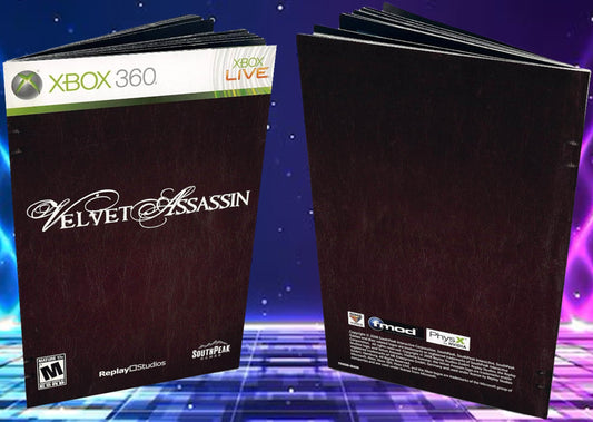 Velvet Assassin Xbox 360 Custom Manual